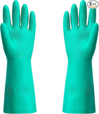 ThxToms Chemical Resistant Nitrile Gloves, Resist Household Acid, Alkali, Solvent and Oil, Latex Rubber Free, 1 Pair Large