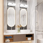 Tipace 2 Lights Modern Chrome LED Vanity Light for Bathroom Wall Light Up and Down LED Bathroom Light Fixtures Over Mirror(White Light 6000K)