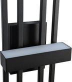 LamQee 20 Inch Modern Outdoor Wall Lights, Integrated LED 1000LM Exterior Lighting Fixture Dual Rectangle Outdoor Sconce, Black Metal Wall Mount Porch Light Outside Lamp for House Garage Door Patio