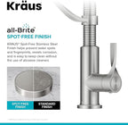 KRAUS Torak Pull Down Kitchen Faucet in Spot-Free Stainless Steel with Commercial Style Spring Spout, 2 Function Sprayer, Pre-Attached Water Lines, and Mounting Hardware, KPF-2635SFS