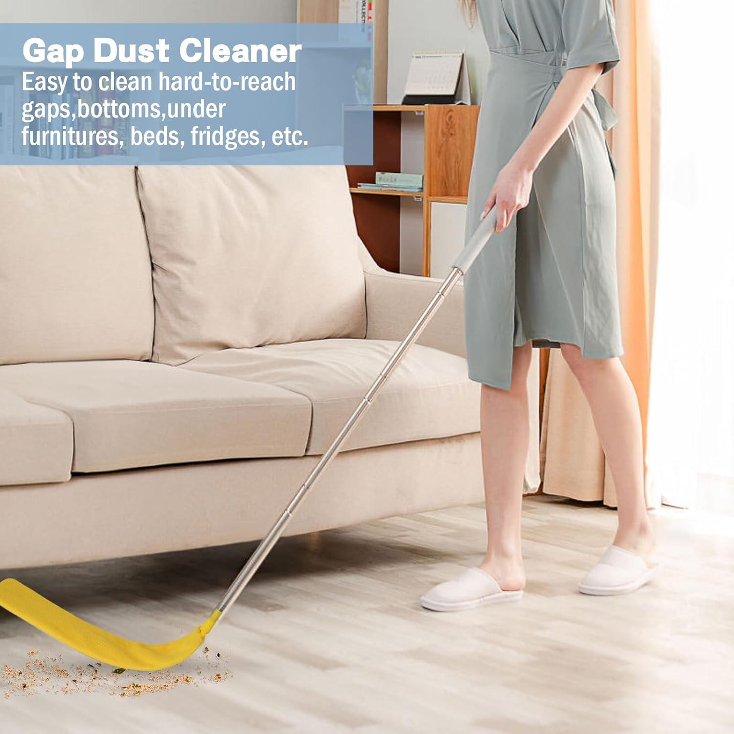 Cobweb Duster with Extension Pole, 110" Microfiber Feather Duster Kit with Bendable Washable Heads, Spider Web Brush, Dusters for Cleaning Ceiling Fan, High Ceiling, Blinds, Furniture & Cars