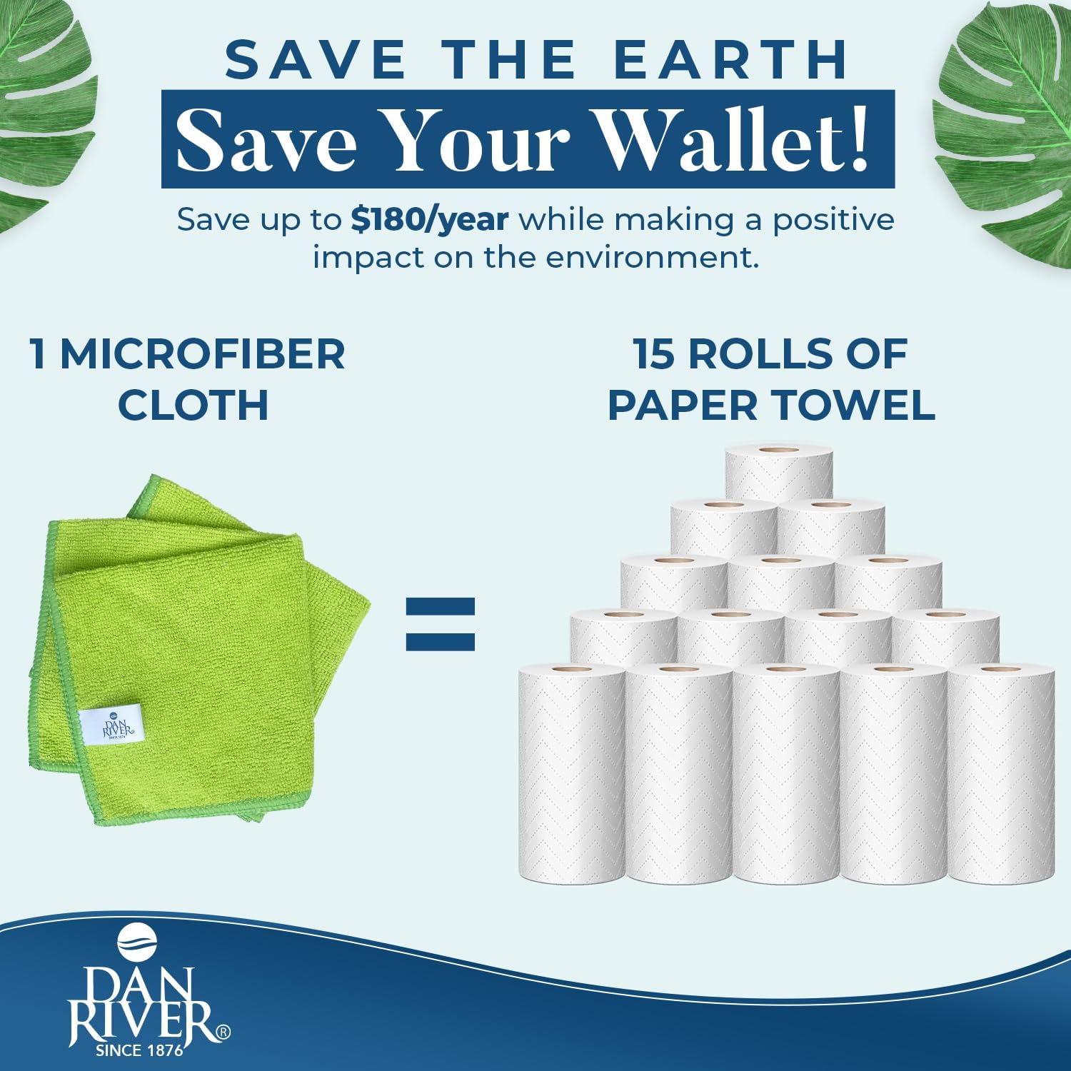 DAN RIVER 24-Pack Microfiber Towels – Ultra Absorbent, Lint-Free & Streak-Free Rags for Cleaning House, Car & Kitchen - Must-Have Cleaning Essentials - 12" x 12" - Assorted