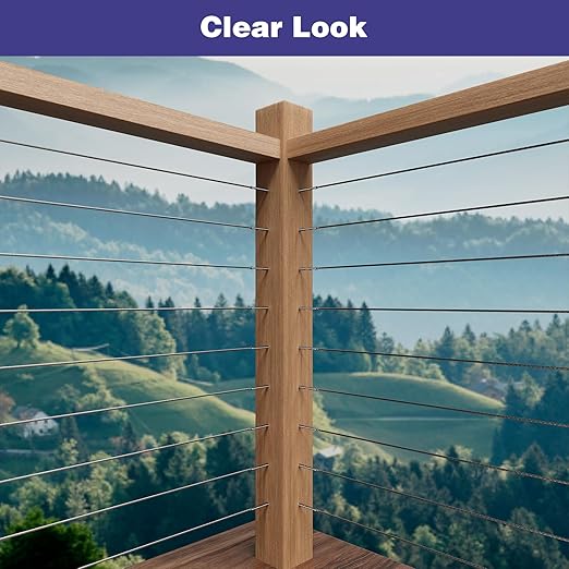 Left&Right Handed Thread Lag Screws for 1/8" Decking Cable Railing Kit/Hardware, Non-Turnbuckle System (10, Black, 1/8")