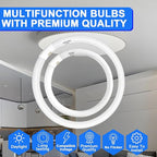 FC16T9 40 Watt and FC12T9 32W Set 6500K, 16 inch T9 40W Circline Light Bulbs, 12 inch 32W Circular Fluorescent Round Bulb CRI 80, DL 4700 Lumen G10q