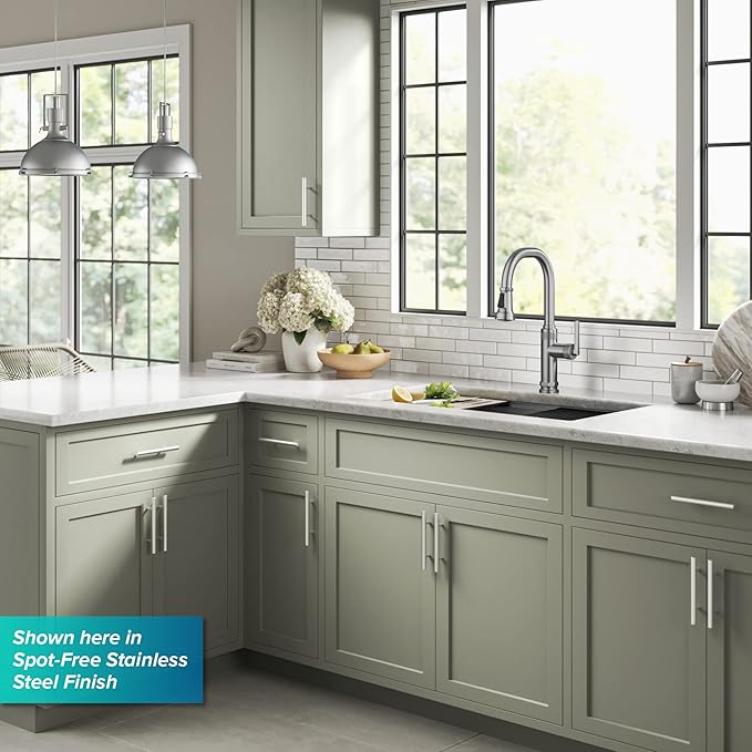 KRAUS Allyn Industrial Pull-Down Single Handle Kitchen Faucet in Chrome, KPF-4102CH