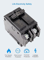 70 amp 2 Pole Breaker Plug-in Mount Type THQL Feeder Molded Case Circuit Breaker 120/240V AC, Compatible with GE Thick Series and Q-Line Series Load Centers