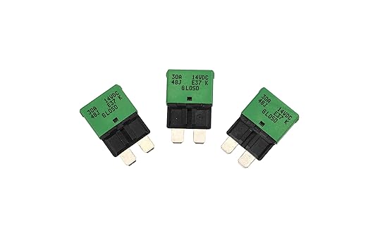 GLOSO E37 Auto (T1) Reset Low Profile ATC/ATO Circuit Breakers - (30A - 3 Pack)