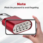 Combination Lock, 4-Digit Heavy Duty Combo Lock, Combination Padlock Outdoor Waterproof Gate Locks for Outdoor Fence, Locker, Sheds, Gym, Gate Hasps (Long Shackle) (2pcs-Red)