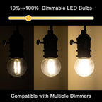 G16.5 Led Bulb, Small Round Edison Light Bulbs, E26 Dimmable Globe Clear Vanity Light Bulbs, 6w 4000k Vintage LED Filament Edison Bulb