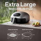 Typhur Dome 2 Air Fryer, Extra Large Airfryer with Superior Airflow, Self-cleaning Smart Digital Fryer with PFAS free Basket for Quick Easy Meals, Fits a 12" Pizza or 4-Slice Toast