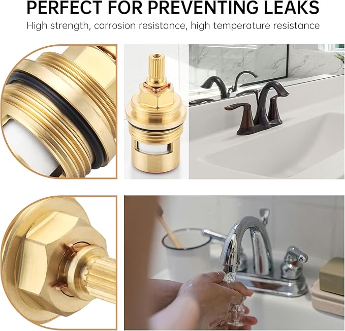 Faucet Cartridge Replacement for Kohler 1000188, Used in Deck Faucets with 3/4 inch Valves, Hot Ceramic Valve Faucet Replacement Parts (Hot 1000188)