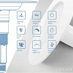 Jolux 4-Pack 5/6" Retrofit LED Recessed Lighting,60W,5000K Daylight,800 Lumens,Dimmable,Led Replacement can Lights,Simple Installation Adjustable Retrofit Downlight,ETL,E26 Base,Bevel Trim