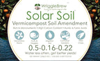 Solar Soil Vermicompost Soil Amendment from Earthworm Castings. All Purpose Plant Food and Dirt Enhancer for Gardens, Vegetables, Fruits, Houseplants. 5lb Bag. Mix with Potting Soil.