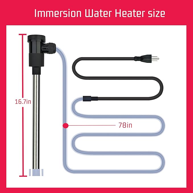 1800W Immersion Water Heater for Pool & Hot Tub – Portable Electric Submersible Heater with Temp Control, Auto Shut-Off and WiFi Timer for Spa, Bathtub, Inflatable Pool & Above Ground Pool