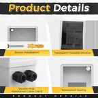 50 Amp AC/DC Solar Panel Disconnect Switch Miniature Circuit Breaker Box 500V 2 Poles with IP65 Waterproof UV-Proof Box for Outdoor Solar Homes PV Battery