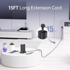 15FT USB C Power Strip Surge Protector Tower, Mini Power Strip Tower Travel 12 AC 4 USB Power Strip with USB Ports, Overload Protection for Home Office