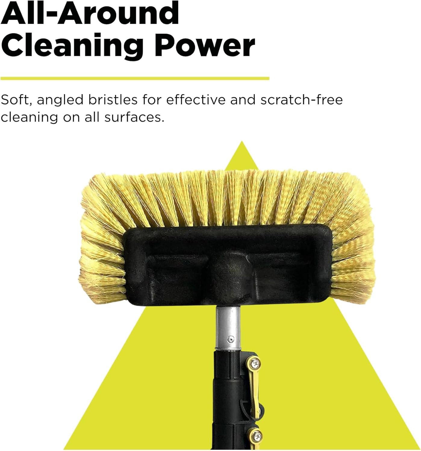 DOCA Scrub Brush Attachment for Long Handle Extension Pole - Outdoor Broom and Scrubbing Brush for House Floor, Deck, Patio, Car - Car Wash Brush
