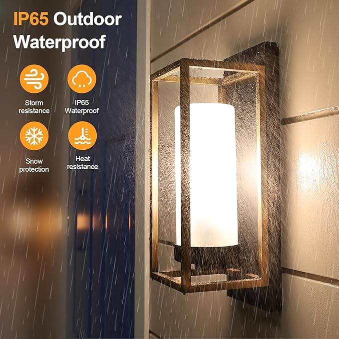 ALVIME Modern Outdoor Wall Light Fixtures, Exterior Lighting Fixtures, Waterproof Outdoor Wall Sconce, Porch Outside Lights for Entryway, House Front Door Patio Garage, E26 Base&Twin Pack