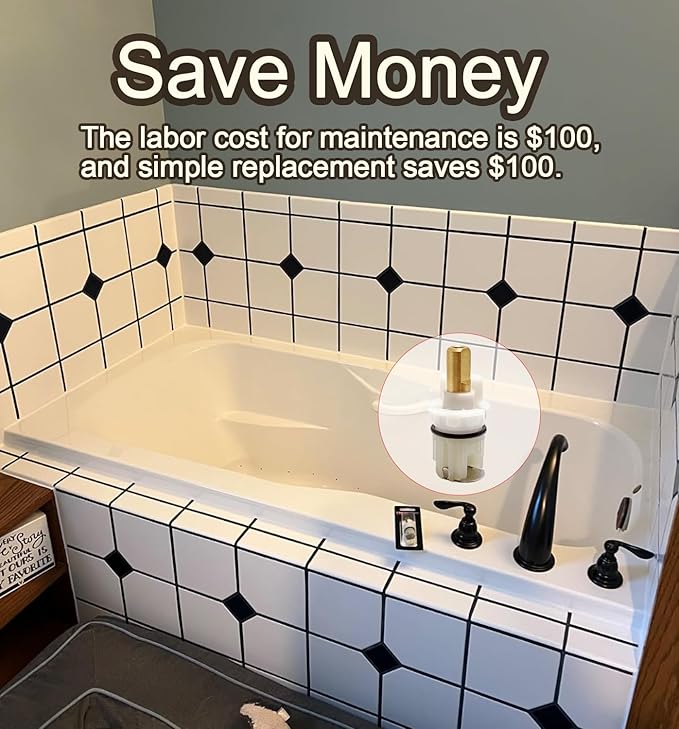 RP25513 Faucet Stem Assembly Replacement Kit, Compatible with Delta Handle Faucet Repair Kit with RP24096 Cartridge, RP4993 Seat and Spring, RP24097 Turn stop1/4, 2-piece set