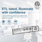 T8 LED Tube Light Bulbs 4 Foot 20W 40W Equivalent 6000K Cool White 2000LM, T8 T10 T12 Fluorescent Replacement, Dual-end Powered Ballast Bypass, Clear Cover ETL Listed for Garage, 10-Pack