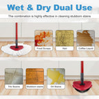 Mop Heads Replacements for Ocedar, Mop Replace Head for O Cedar, Spin Mop Replacement Head for Ocedar Easy Wring 1 Tank System, Mop Heads Include 2 Pack Spin Mop Refills and 2 Pack Scrubber Mop Head