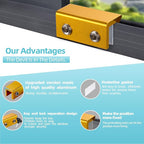 Window Locks for Up and Down Windows 4 Pack Window Stopper Sliding Window Lock for Vertical Horizontal Sliding Windows Doors with Key Aluminum Window Security Locks Child Proof(Golden Large)