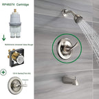 RP46074 Shower Valve Cartridge Repair Assembly for Delta 13/14 Series Faucet - Compatible With Monitor Single-Handle Universal Valve Replacement Kit for Tub