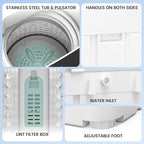 Zynkez 25Lbs Washer and 10Lbs Dryer Combo, Full Automatic Portable Laundry Set with 10 Wash Programs, 5 Dry Modes, Stainless Steel Tub, Compact for Apartments, Dorms, RVs