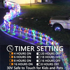 Christmas String Lights Outdoor - 49Ft/15M 640 LED 8 Modes with Remote Control and App Waterproof Christmas Lights for Patio Yard Garden Wedding Party-Multicolor