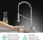 KRAUS Bolden 2-in-1 Commercial Style Pull Down Single Handle Water Filter Kitchen Faucet for Reverse Osmosis or Water Filtration System in Brushed Brass/Matte Black, KFF-1610BBMB