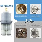 RP46074 Shower Cartridge Compatible with Delta 13/14 Series Single-Handle Faucet - Suitable for Delta Monitor MultiChoice Universal Valves Rough-in (2007-present), Includes RP22734 Bonnet Nut