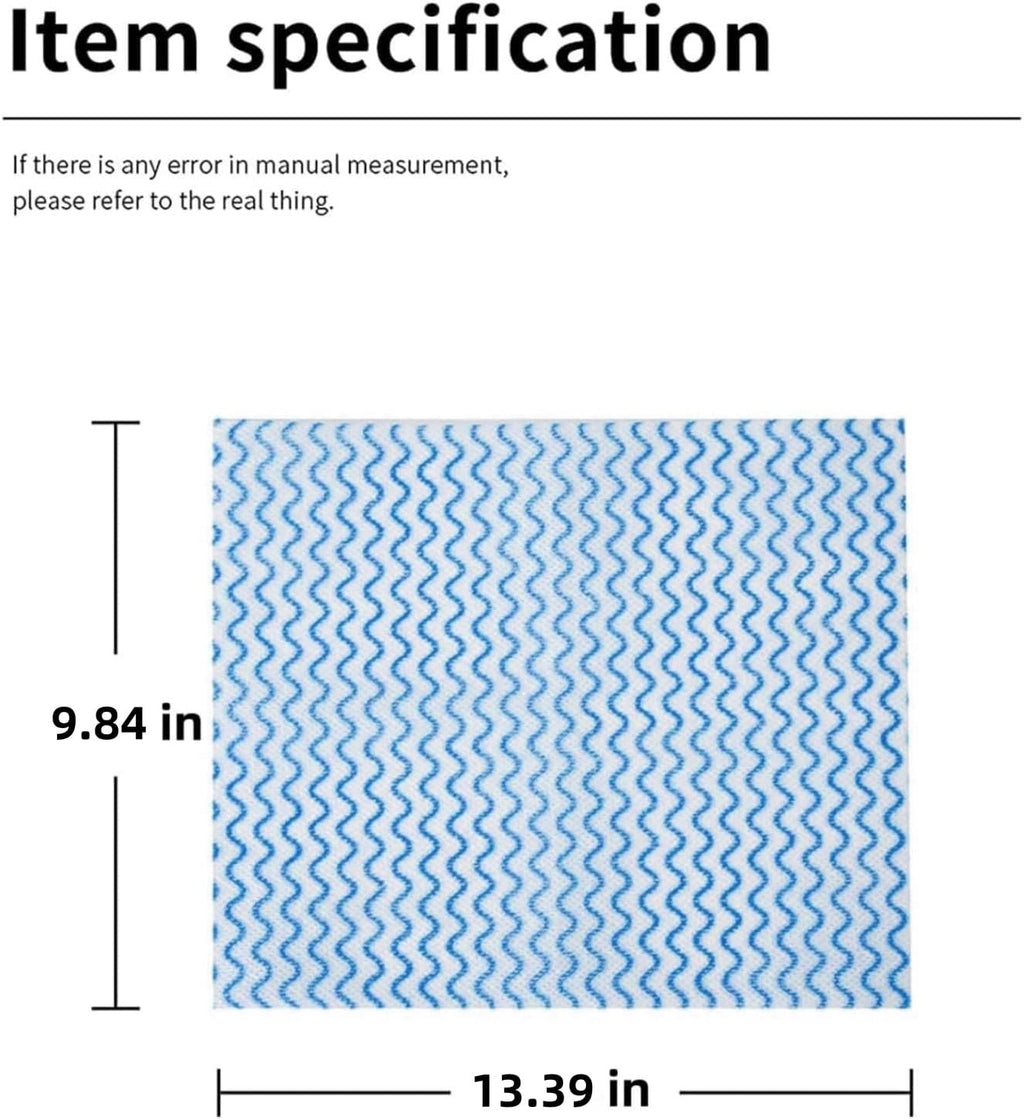 SUZZYVINE Disposable Cleaning Cloths Reusable Dish Cloths Dish Towels Blue Kitchen Towels Handy Wipes On Rolls Total 2 Roll 100 Pcs