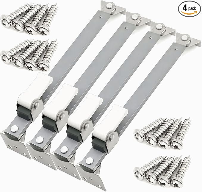 Casement Window Hinges - Windproof Stays, Latch & Brace, Angled Base, Sprayed Silver, 2 Pair