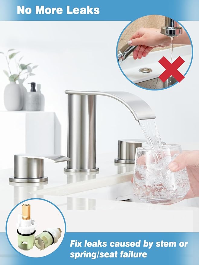 RP25513 Faucet Stem Repair Kit 2-Pack, with RP24096 Cartridge & RP4993 Seats Springs, for Delta 2-Handle Tub Shower Sink Faucet Replacement