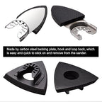 104Pcs Oscillating Tool Detail Sanding Pads Kit 2Pcs Triangle Sanding Pads and 2Pcs Finger Sanding Pad 100Pcs Multitool Sandpaper Grit Fit for Finishing Wood Sanding Plaster