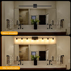 8-Light Black Vanity Light Fixtures,Large Bathroom Light Fixtures Clear Glass ShadeRust and Moisture Resistant Easy to Install Vanity Lights for Bathroom Light Over Mirror