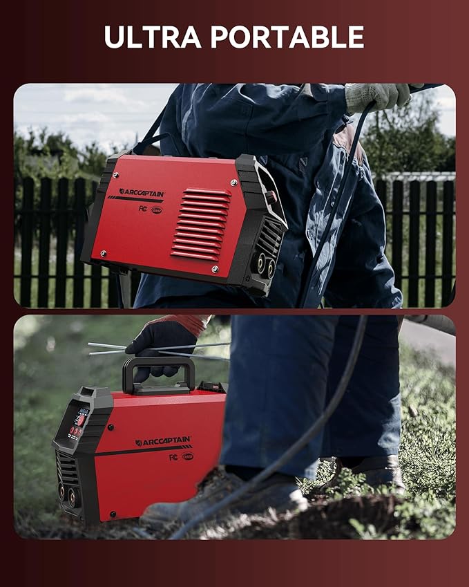 ARCCAPTAIN Upgraded 110V/220V Stick Welder, [Large LED Display] 160A ARC/Lift TIG Welding Machine with Synergic Control, IGBT Inverter Portable MMA Welder Machine with Hot Start/Arc Force