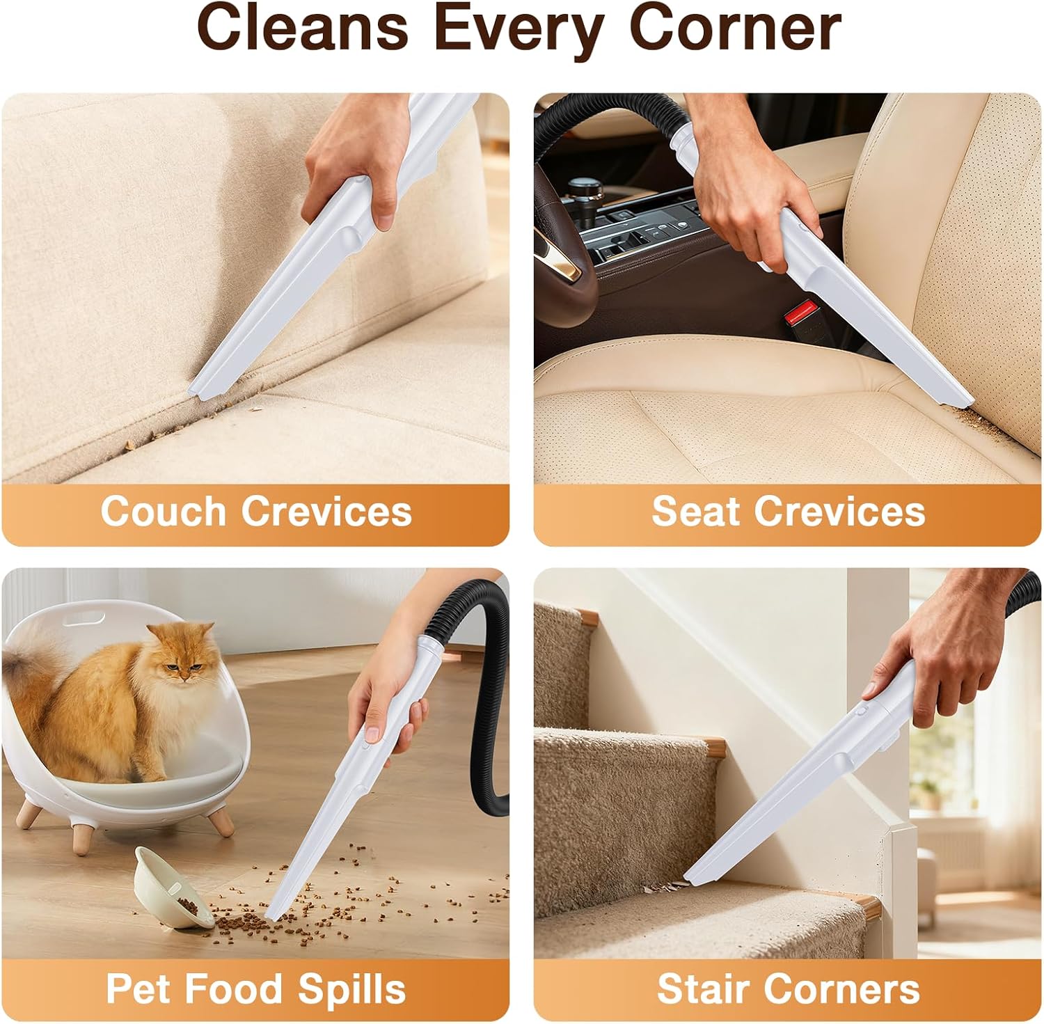 LABIGO Portable Carpet & Upholstery Cleaner, 18Kpa Carpet Cleaner Machine for Deep Stain Removal, Spot Cleaner for Pet Accidents, Area Rugs, Stairs, Car Seats & Couches, Includes Tools & Self-Cleaning