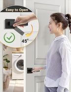 5 Pack Square Black Door Handles Interior, No Lock Passage Door Lever for Left or Right Handing, Heavy Duty Matte Black Closet Door Handle Sets