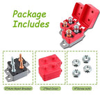 50A 12V-24V Automatic Reset Circuit Breaker with Cover Stud Bolt for Battery Chargers Trucks Car Engines and More(2pcs)