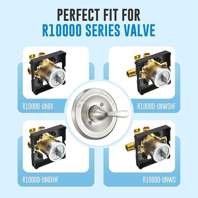 Replacement for Delta Classic 13 Series Single-Function Trim Kit, T13020-SS Brushed Nickel Shower Handle, Fit Delta Shower Valve R10000 Series (2 Style of Cartridge Included)