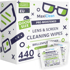 440 Pack Lens Wipes for Eyeglasses Pre-Moistened, Individually Wrapped Streak-Free Cleaning for Glasses & Laptop Screens, Glasses Cleaner Wipe Bulk 5.5 x 4.7 Inch, Sunglasses & Phone Wipe