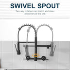 AIMADI Black Wall Mount Kitchen Faucet with Pull Down Sprayer Pot Filler | Matte Black Commercial Style Dual Handle Sink Faucet Spring Design for Kitchen