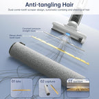 JONR ED12 Lite Wet Dry Vacuum Cleaner, Cordless Vacuum Mop with Self-Cleaning, 0.1” Edge Cleaning, Lightweight (7.7lbs), for Hard Floors & Pet Hair, Anti-Tangle Design