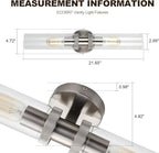 2 Light Bathroom Vanity Light Brushed Nickel, Bathroom Light Fixtures Side Mirror, Vintage Wall Lamp for Bedroom, Modern Bedroom Vanity Lighting Fixtures with Glass Shade