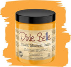 Dixie Belle Paint Company Chalk Finish Furniture Paint - Colonel Mustard (8oz) - Matte Retro Yellow Chic Chalk Mineral DIY Furniture Paint
