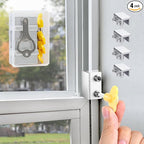 Window Locks,4 Sets Sliding Window Safety Locks with Key for Up and Down Windows,Easy to Install Vertical & Horizontal Window Security Lock,Adjustable Aluminum Window Stopper Lock(Silver)