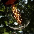 Hometown Evolution, Inc. E26 Outdoor Commercial String Lights with Suspended Socket for Weatherproof Heavy Duty Vintage Outside Lighting (S14 Zig Zag Edison 11 Watt Bulbs, 50 Foot 25 Socket)