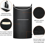 XL Hanging Laundry Hamper, 2PC-Black, Over Door/Wall Mount, Large Capacity, Modern Design, Durable, Waterproof