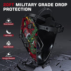 ARCCAPTAIN 3.94"X3.66" Large Viewing Screen Welding Helmet True Color Auto Darkening Solar Powered 4 Arc Sensor Welding Hood, Wide Shade 4-5/5-9/9-13 for ARC TIG MIG Welding Mask(Wolf Design)